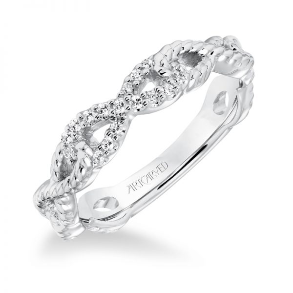 ArtCarved Diamond Rope Infinity Anniversary Band in 14K White Gold  - 33-V9156W
