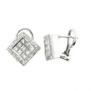 18 KARAT WHITE GOLD EARRINGS with 18 Diamond(s) 1.01ctw