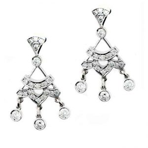 18 KARAT WHITE GOLD EARRINGS with 44 Diamond(s) 1.28ctw