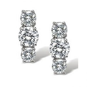 18 KARAT WHITE GOLD EARRINGS with 6 Diamond(s) 0.75ctw