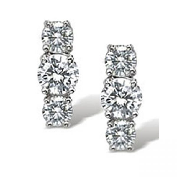 18 KARAT WHITE GOLD EARRINGS with 6 Diamond(s) 0.75ctw