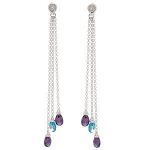14 KARAT WHITE GOLD EARRINGS with 2 Diamond(s) 0.02ctw