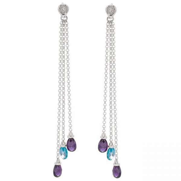 14 KARAT WHITE GOLD EARRINGS with 2 Diamond(s) 0.02ctw