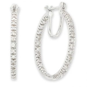 14 KARAT WHITE GOLD EARRINGS with 62 Diamond(s) 0.62ctw