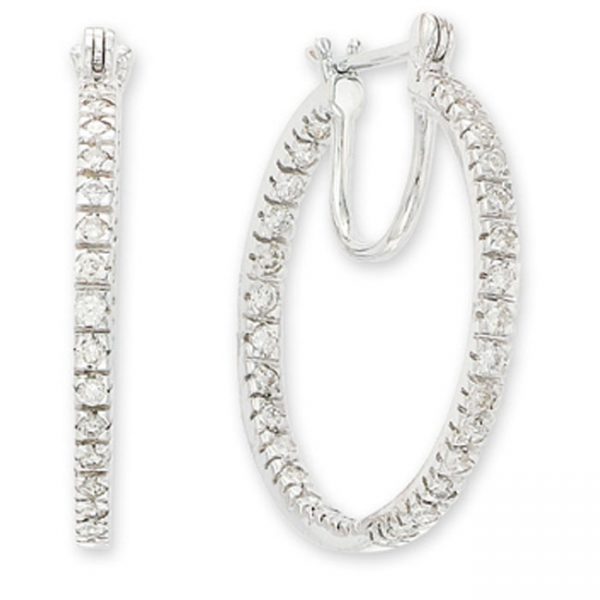 14 KARAT WHITE GOLD EARRINGS with 62 Diamond(s) 0.62ctw