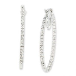14 KARAT WHITE GOLD EARRINGS with 86 Diamond(s) 1.00ctw