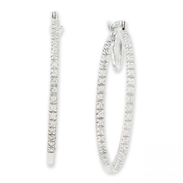 14 KARAT WHITE GOLD EARRINGS with 86 Diamond(s) 1.00ctw