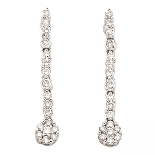 14 KARAT WHITE GOLD EARRINGS with 36 Diamond(s) 0.45ctw