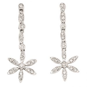 14 KARAT WHITE GOLD EARRINGS with 40 Diamond(s) 0.50ctw