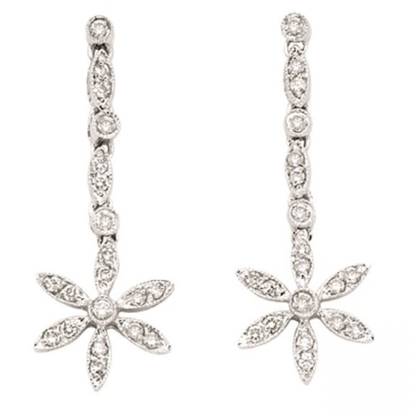 14 KARAT WHITE GOLD EARRINGS with 40 Diamond(s) 0.50ctw