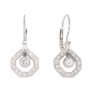 14 KARAT WHITE GOLD EARRINGS with 14 Diamond(s) 0.30ctw