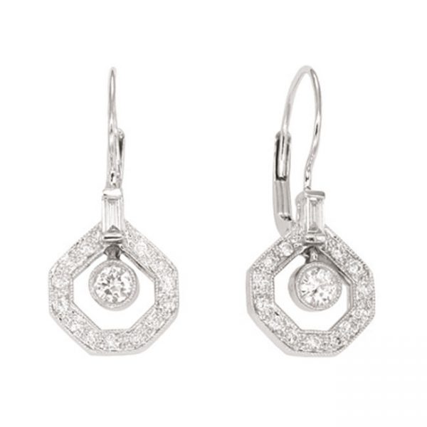 14 KARAT WHITE GOLD EARRINGS with 14 Diamond(s) 0.30ctw