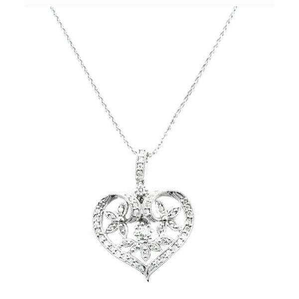 14 KARAT WHITE GOLD NECKLACE with 45 Diamond(s) 0.33ctw