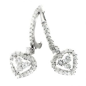 18 KARAT WHITE GOLD EARRINGS with 64 Diamond(s) 1.13ctw