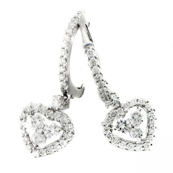 18 KARAT WHITE GOLD EARRINGS with 64 Diamond(s) 1.13ctw