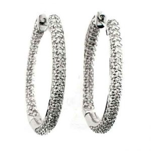 14 KARAT WHITE GOLD EARRINGS  2.00ctw