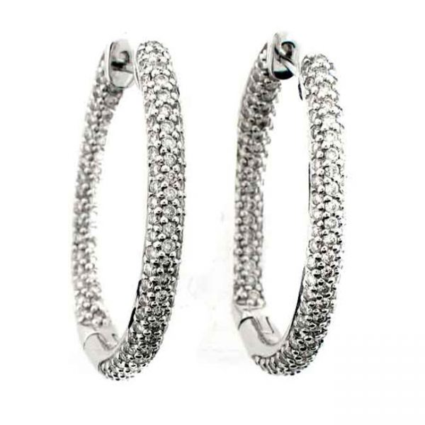 14 KARAT WHITE GOLD EARRINGS  2.00ctw