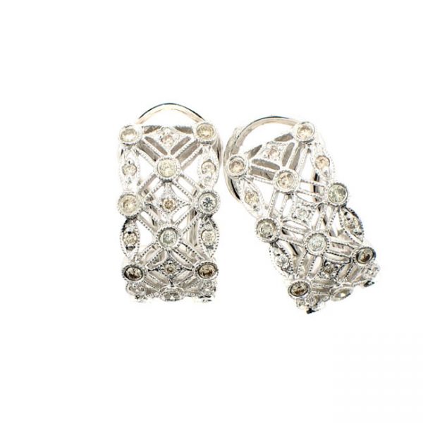 18 KARAT WHITE GOLD EARRINGS with 40 Diamond(s) 0.43ctw