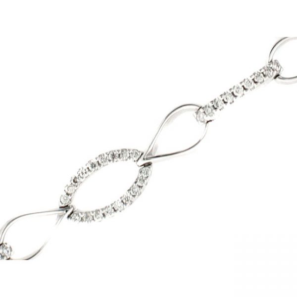 14 KARAT WHITE GOLD BRACELET with 137 Diamond(s) 0.75ctw