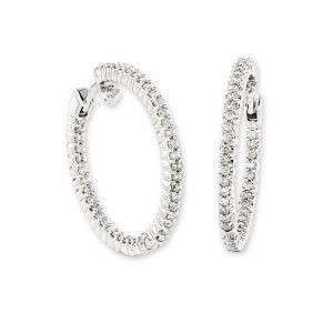 14 KARAT WHITE GOLD EARRINGS with 88 Diamond(s) 1.50ctw