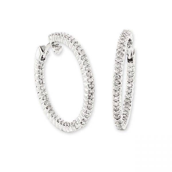 14 KARAT WHITE GOLD EARRINGS with 88 Diamond(s) 1.50ctw
