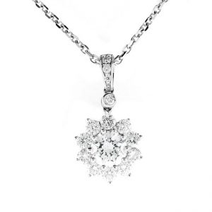 18 KARAT WHITE GOLD PENDANT with 14 Diamond(s) 0.40ctw