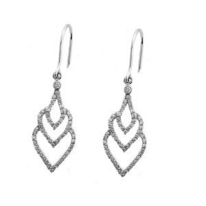14 KARAT WHITE GOLD EARRINGS with 110 Diamond(s) 0.55ctw