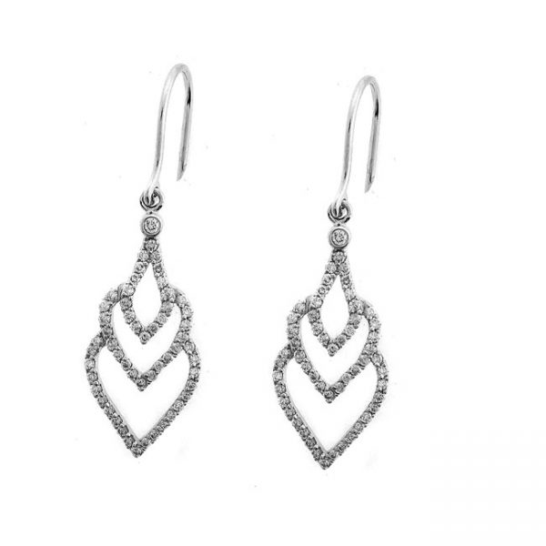 14 KARAT WHITE GOLD EARRINGS with 110 Diamond(s) 0.55ctw