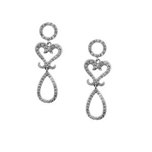 14 KARAT WHITE GOLD EARRINGS with 118 Diamond(s) 0.72ctw
