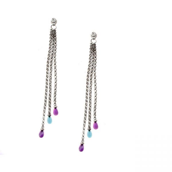 14 KARAT WHITE GOLD EARRINGS with 2 Diamond(s) 0.02ctw