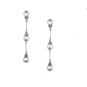 14 KARAT WHITE GOLD EARRINGS with 24 Diamond(s) 0.15ctw