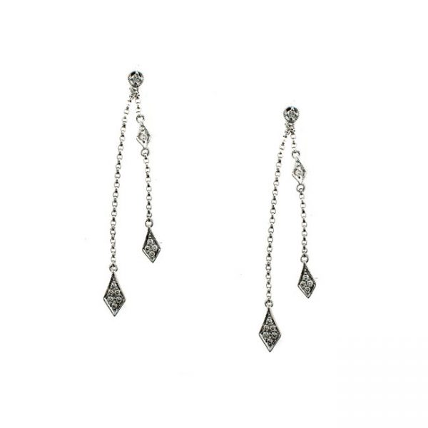 14 KARAT WHITE GOLD EARRINGS with 24 Diamond(s) 0.17ctw