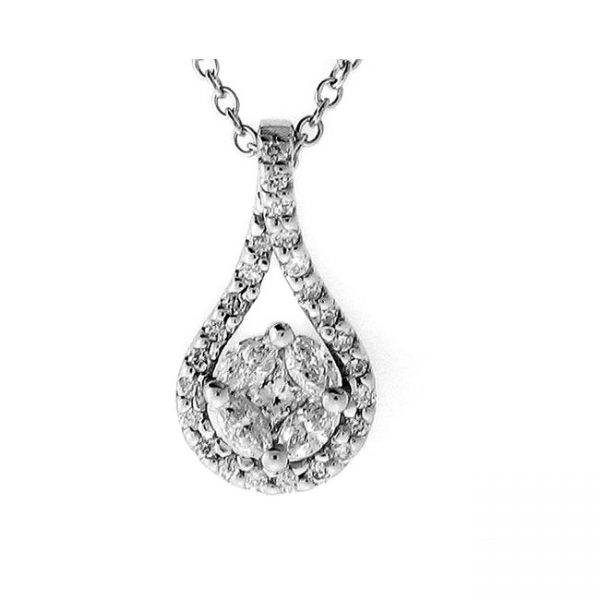 14 KARAT WHITE GOLD NECKLACE with 24 Diamond(s) 0.00ctw