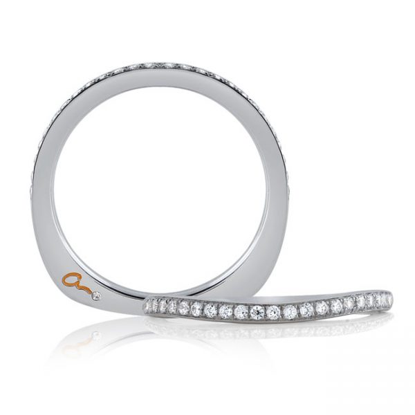 18 KARAT WHITE GOLD WEDDING BAND with diamonds - 4027WR-B