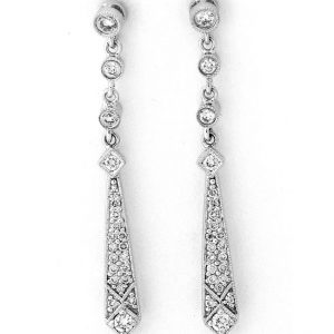 14 KARAT WHITE GOLD EARRINGS with 44 Diamond(s) 0.50ctw