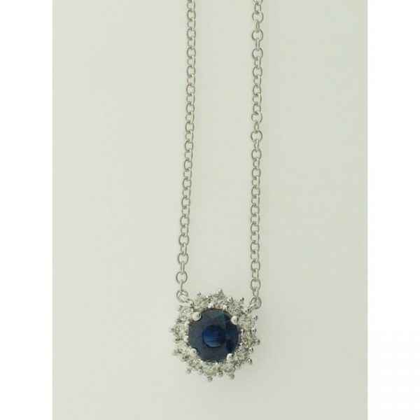 14 KARAT WHITE GOLD NECKLACE with 12 Diamond(s) 0.19ctw