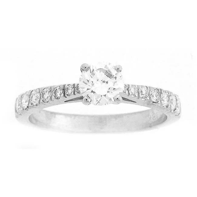 18 KARAT WHITE GOLD WEDDING RING with diamonds - WR0884
