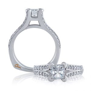 18 KARAT WHITE GOLD WEDDING RING with diamonds - 4052WR