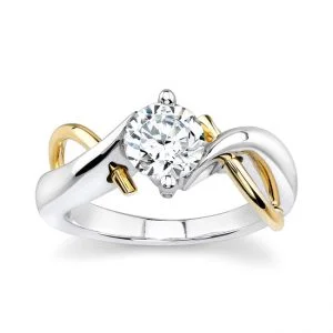 14 KARAT WHITE GOLD SOLITAIRE WEDDING RING