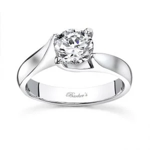 14 KARAT WHITE GOLD SOLITAIRE WEDDING RING
