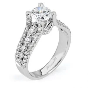 18 KARAT WHITE GOLD WEDDING RING with diamonds - R513-1 - Michael M
