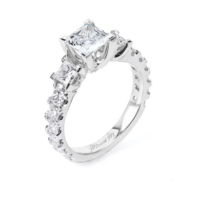 18 KARAT WHITE GOLD WEDDING RING with diamonds - R529-1 - Michael M
