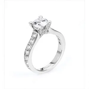 18 KARAT WHITE GOLD WEDDING RING with diamonds - R534-1 - Michael M