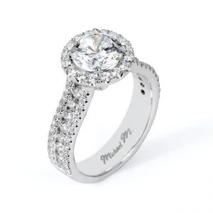 18 KARAT WHITE GOLD WEDDING RING with diamonds - R551-1 - Michael M