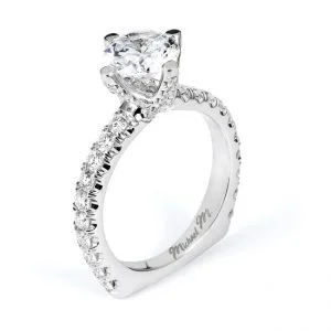 18 KARAT WHITE GOLD WEDDING RING with diamonds - R555-1.5 - Michael M