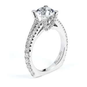 18 KARAT WHITE GOLD WEDDING RING with diamonds - R557-1.5 - Michael M