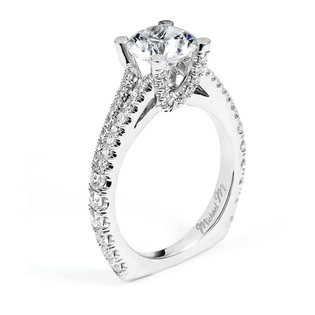 18 KARAT WHITE GOLD WEDDING RING with diamonds - R557-1.5 - Michael M