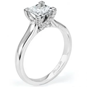 18 KARAT WHITE GOLD WEDDING RING with diamonds - R524-1 - Michael M