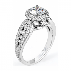 Michael M Vercelli Diamond Halo Engagement Ring