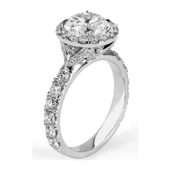 Michael M. Single Row Pave Diamond Engagement Ring